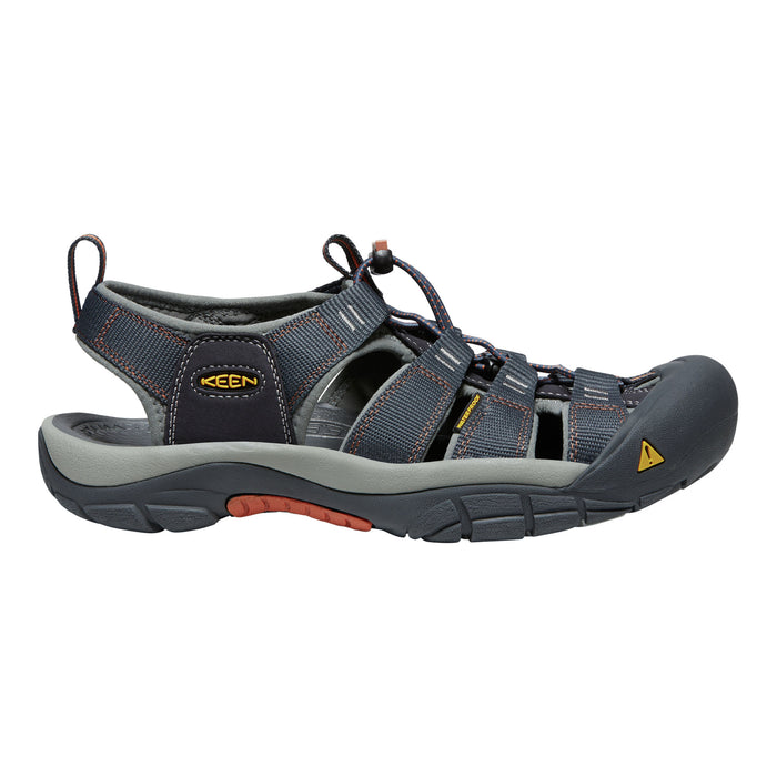 Gray sandal with KEEN logo on a white background