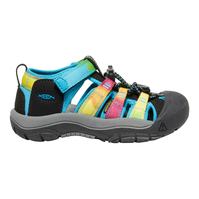 Colorful sandal with multicolor straps on a white background