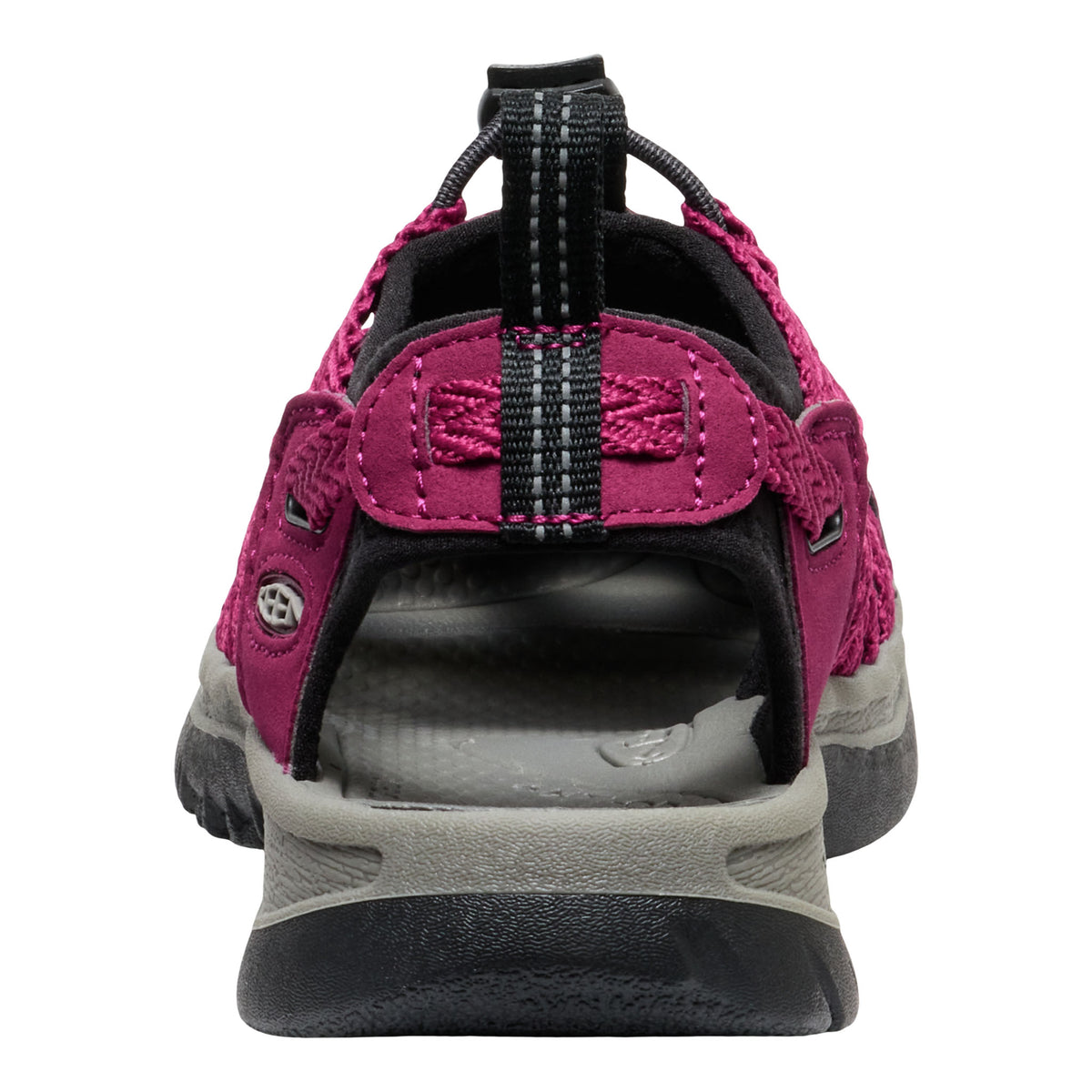 Pink and gray sandal on a white background