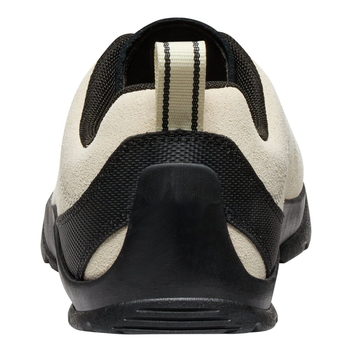 Black and white athletic shoe on a white background