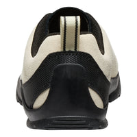 Black and white athletic shoe on a white background