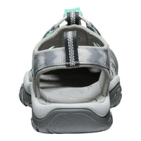 Gray sandal with white sole on a white background