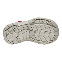 Close-up of a shoe sole with brand logo on a white background