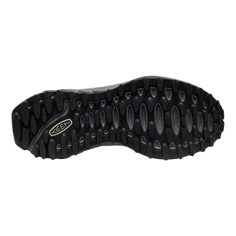 Black sole of a shoe with brand logo on a white background
