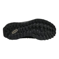 Black shoe sole with tread pattern on a white background