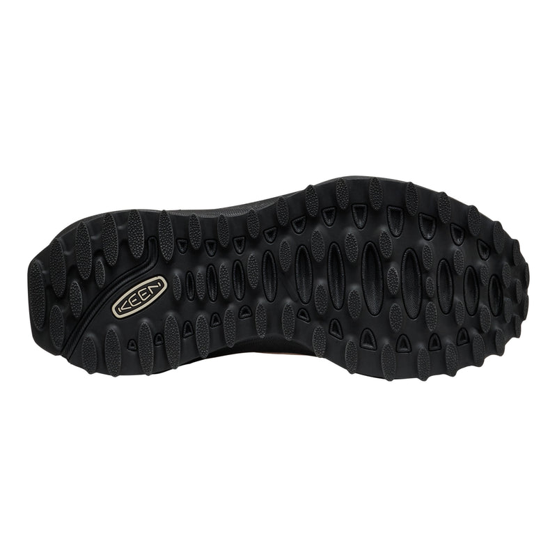 Black sole of a shoe with brand logo on a white background