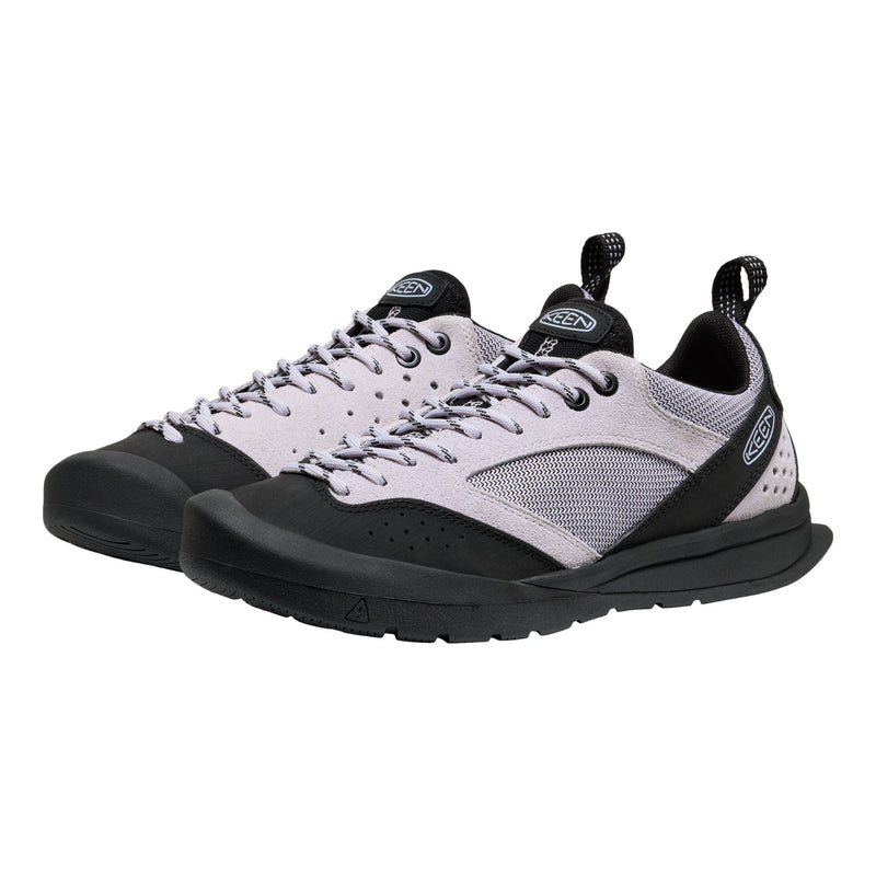 Pair of black and gray shoes on a white background