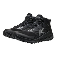 A pair of black K-Spec outdoor hiking boots with gray accents and laces, shown from a three-quarters angle on a white background.