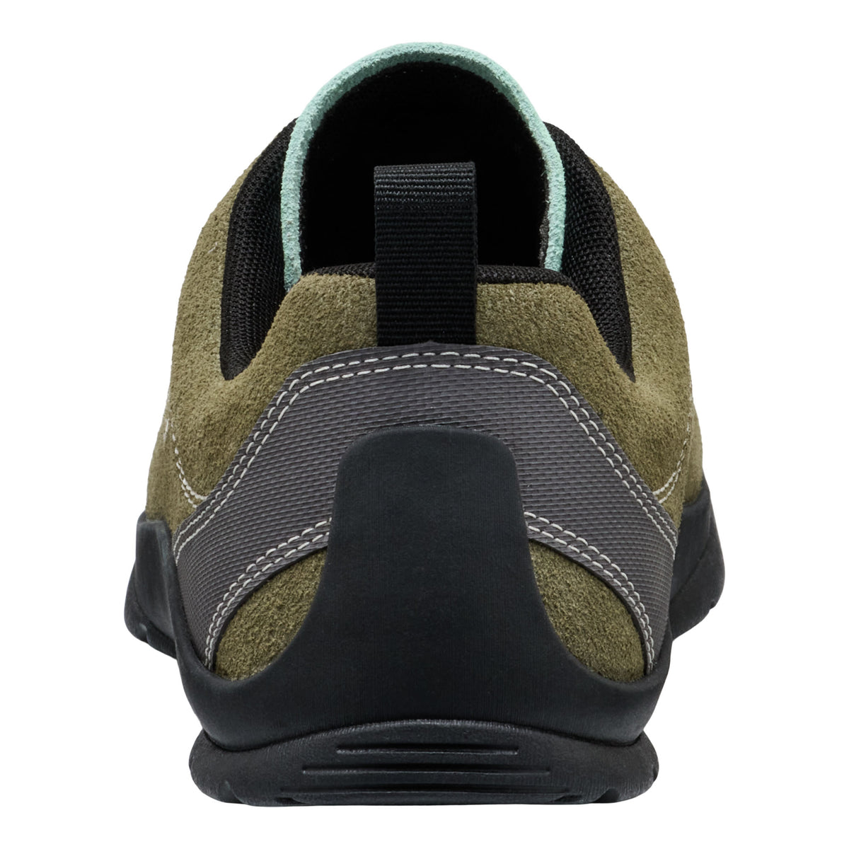 Green and gray shoe on a white background