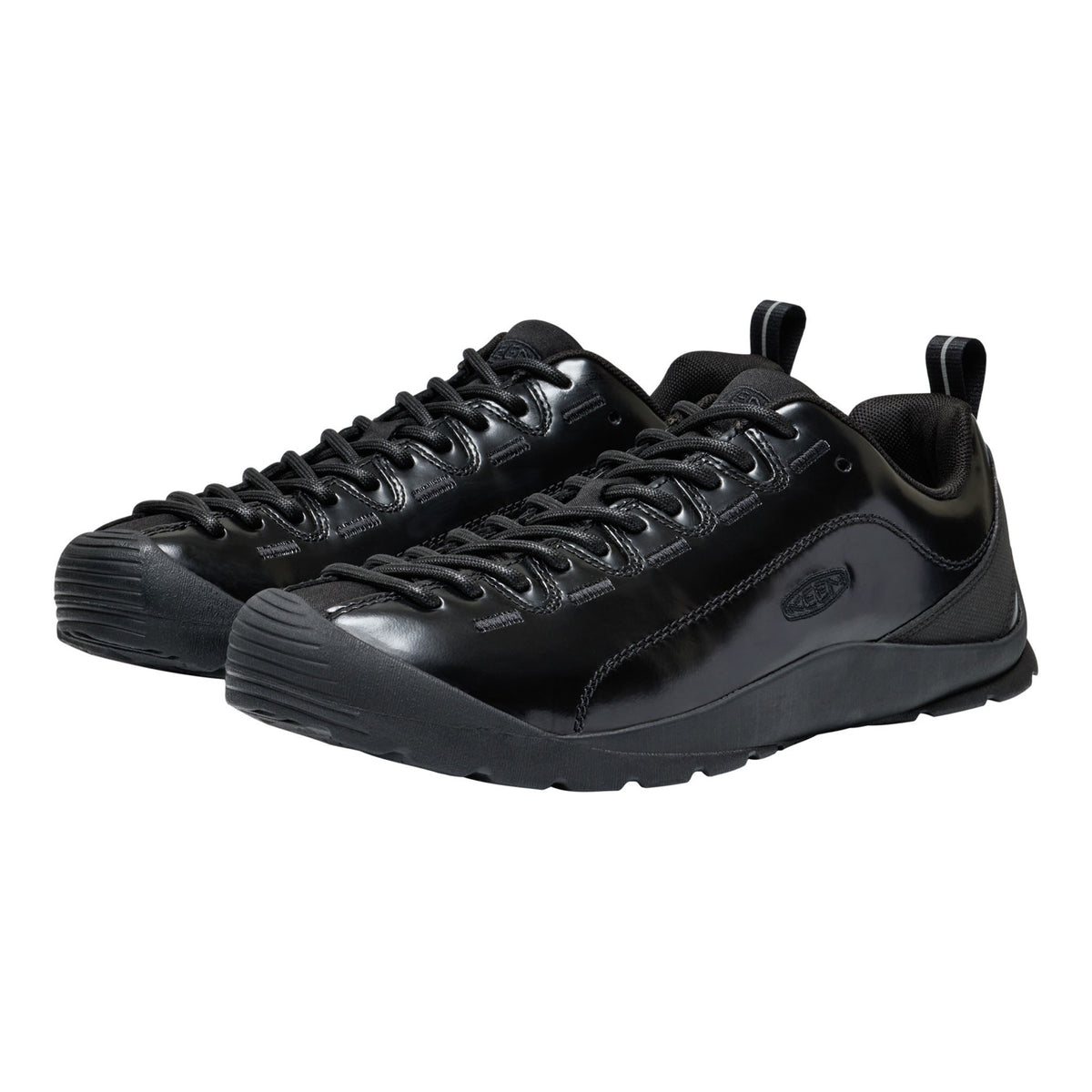 Black shoe on a white background