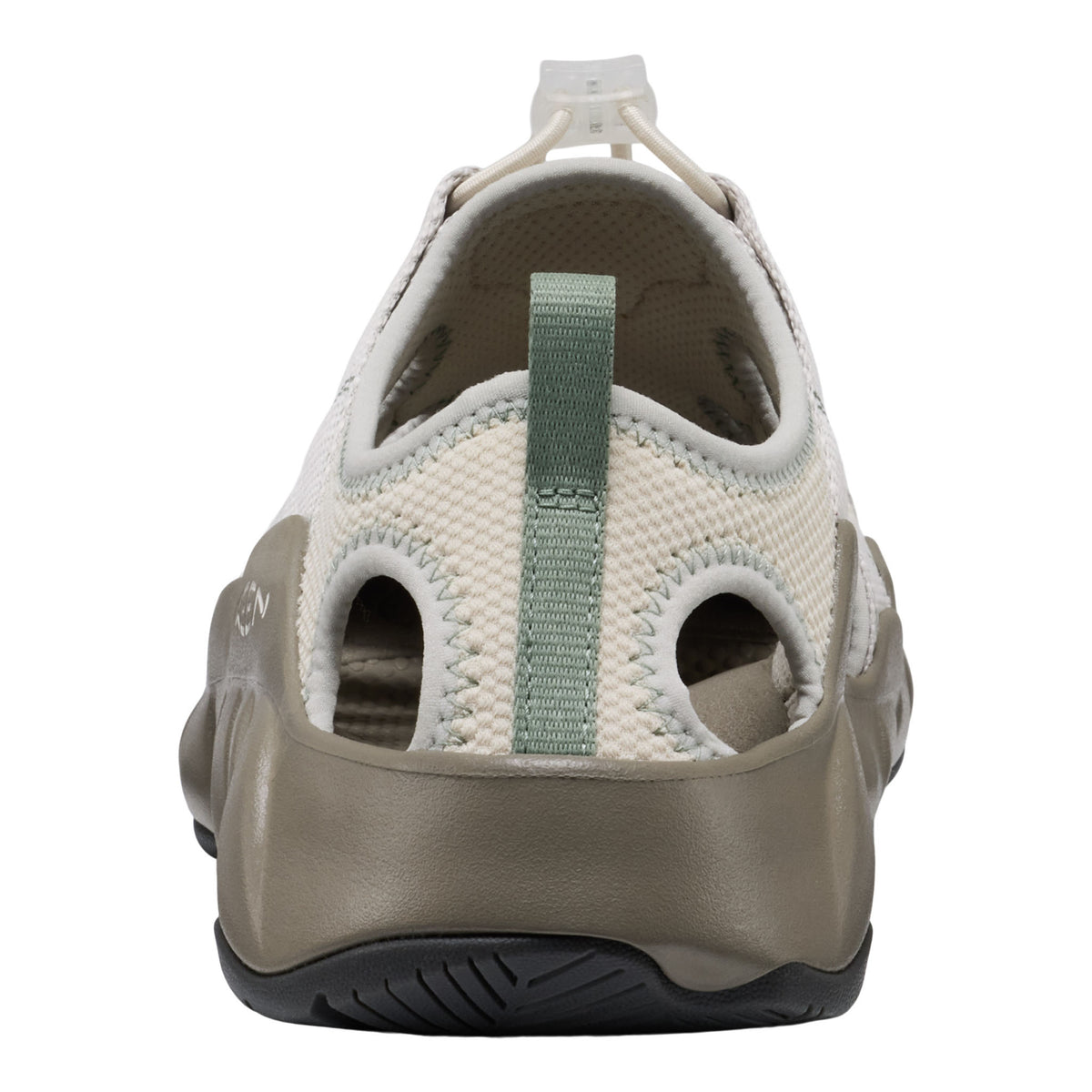 Sole of a shoe with a strap on a white background