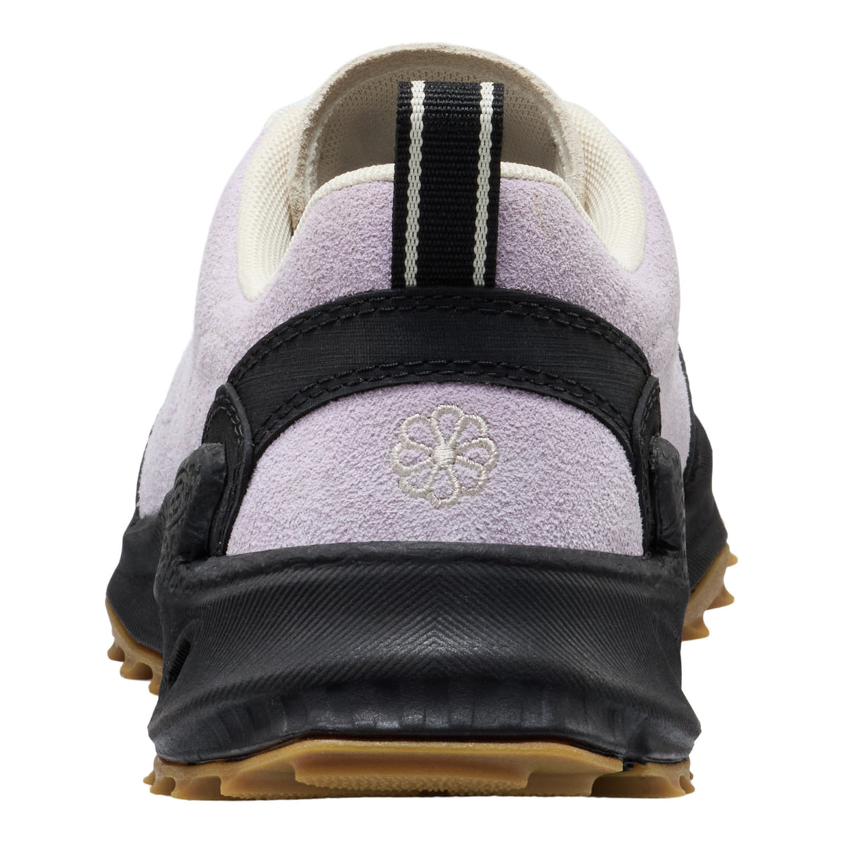 Back view of a sneaker with a visible brand logo on a white background