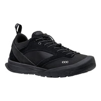 Black athletic shoe on a white background