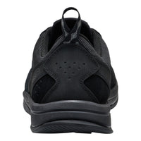 Black athletic shoe on a white background