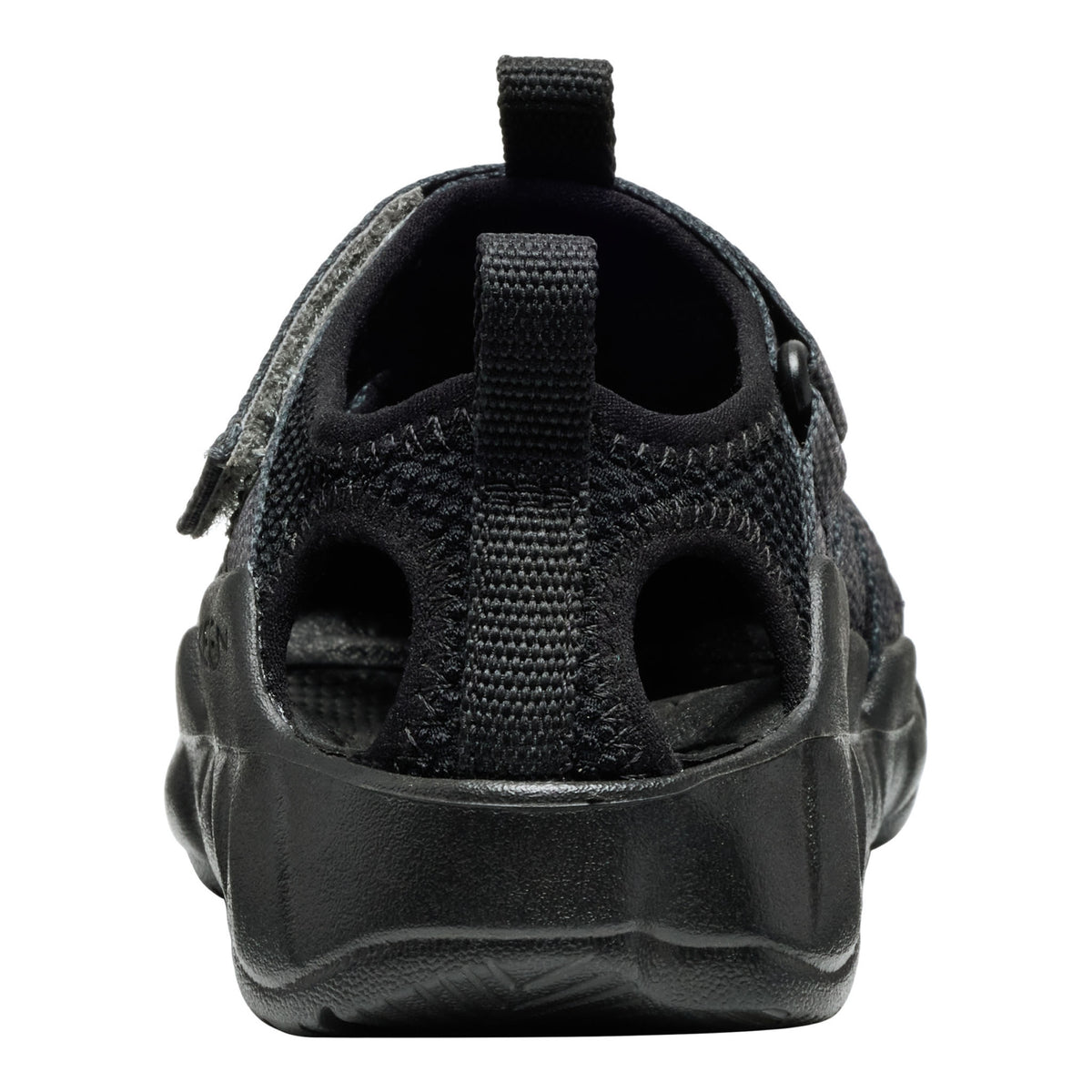 A black water shoe shown from a rear three-quarter view against a plain white background.