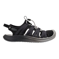 Black sandal with gray sole on a white background