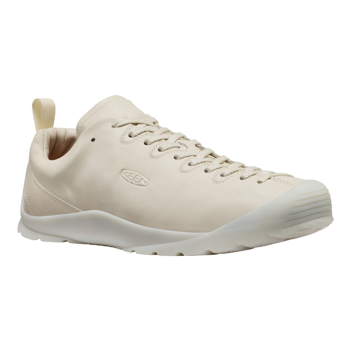 Beige sneaker with white sole on a white background