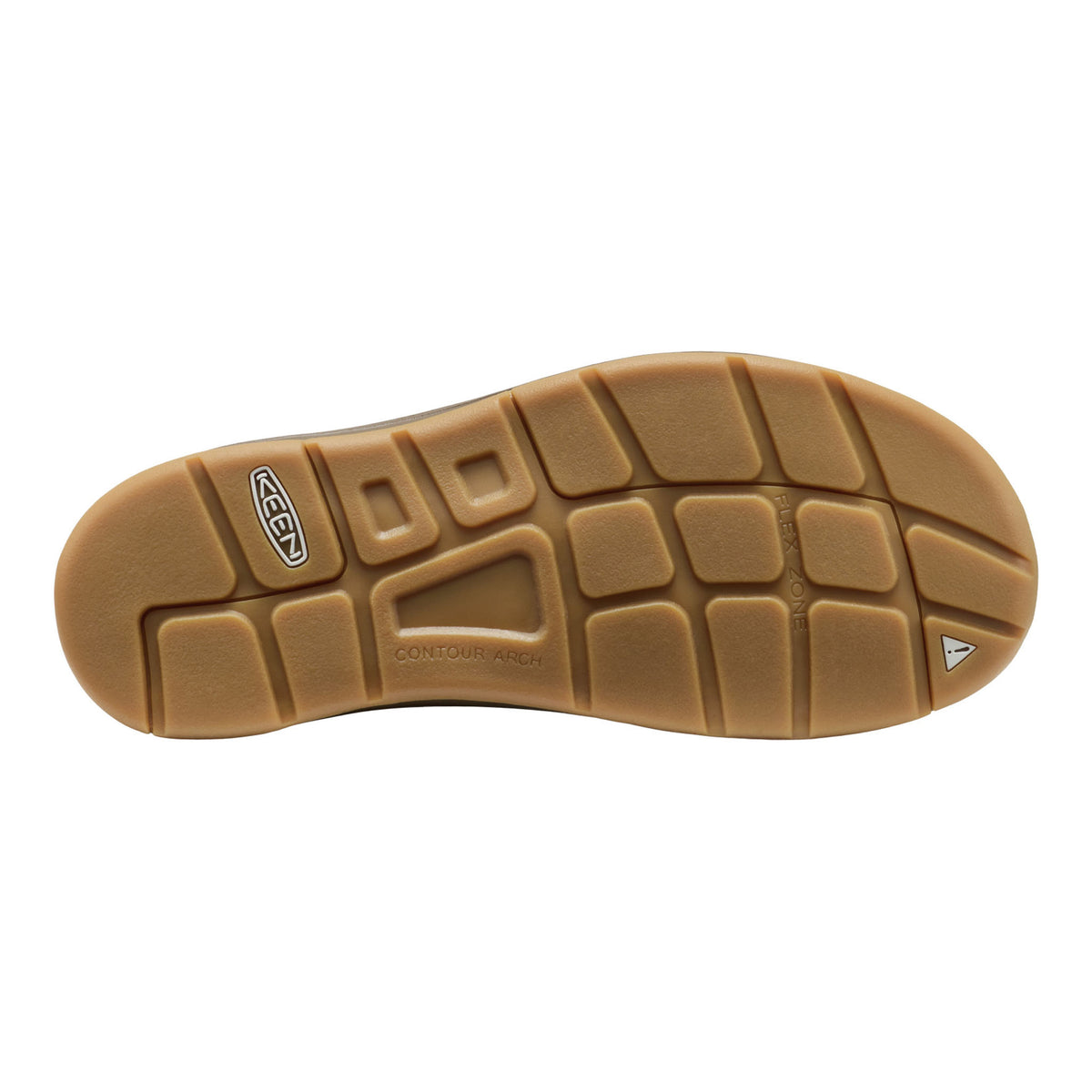 Brown shoe sole with Keds logo on a white background