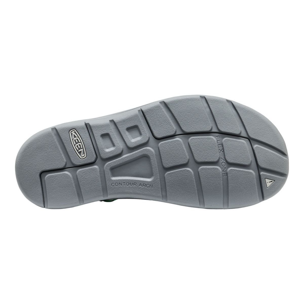 Black athletic shoe sole on a white background