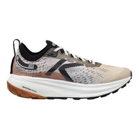 Running shoe with a unique pattern on a white background