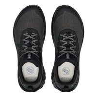 Black KEEN shoes on a white background