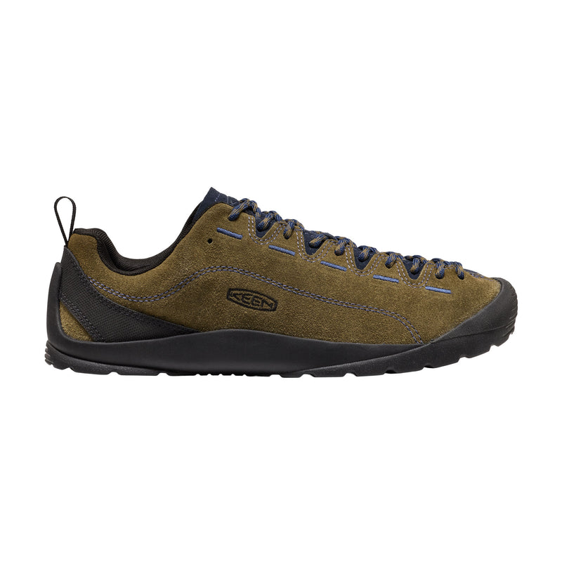 Brown and black sneaker with Keen logo on a white background