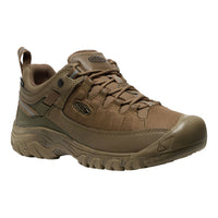 A single Keen brand hiking shoe in a warm brown/tan colorway, shown from a three-quarters angle against a plain white background.